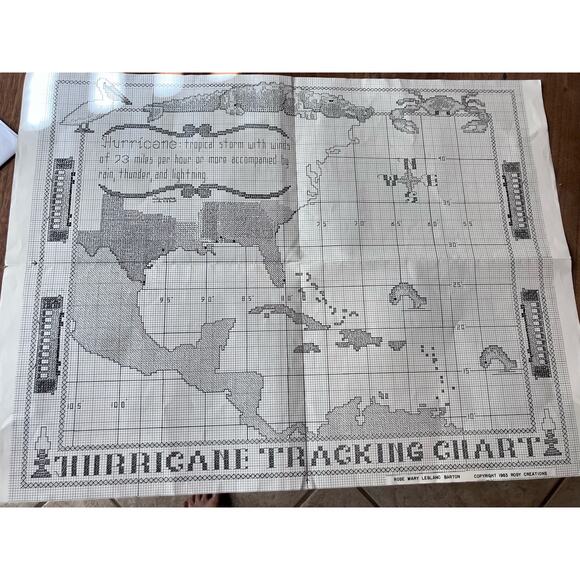 Rosy Creations Hurricane Tracking Chart Quilt Pattern, Vintage, Weather, 80s - Picture 4 of 4